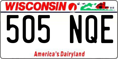 WI license plate 505NQE