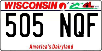 WI license plate 505NQF