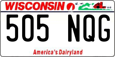 WI license plate 505NQG