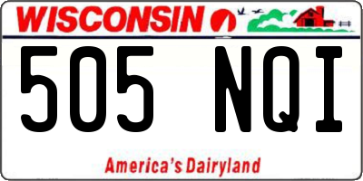 WI license plate 505NQI