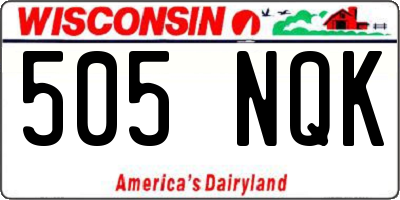 WI license plate 505NQK