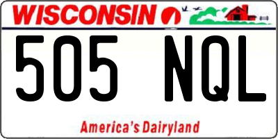WI license plate 505NQL