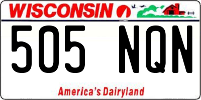 WI license plate 505NQN
