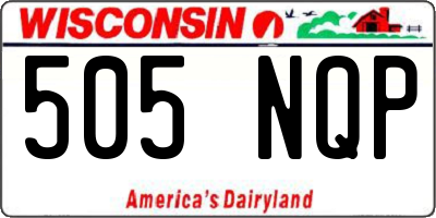 WI license plate 505NQP