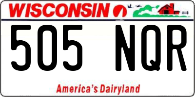 WI license plate 505NQR