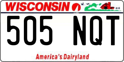 WI license plate 505NQT