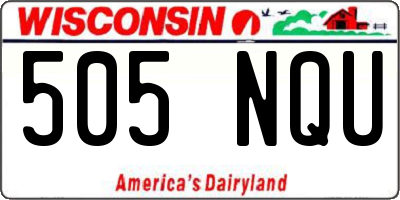 WI license plate 505NQU