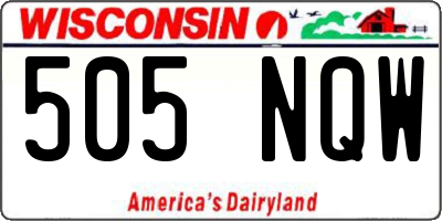 WI license plate 505NQW