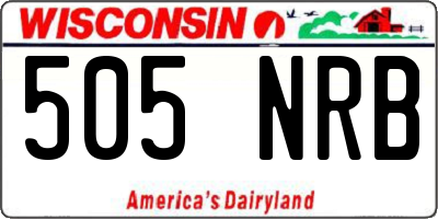 WI license plate 505NRB
