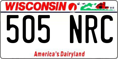 WI license plate 505NRC