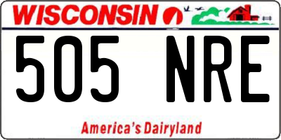 WI license plate 505NRE