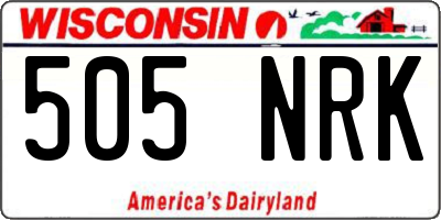 WI license plate 505NRK