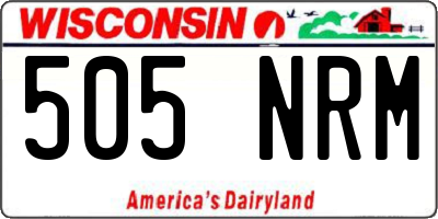 WI license plate 505NRM