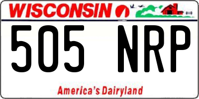 WI license plate 505NRP