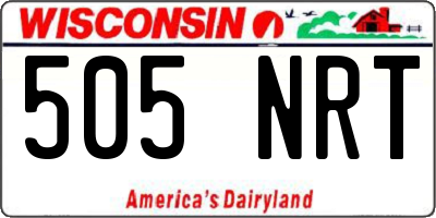 WI license plate 505NRT