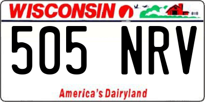 WI license plate 505NRV