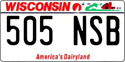 WI license plate 505NSB