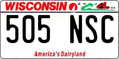 WI license plate 505NSC