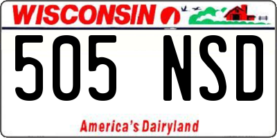 WI license plate 505NSD