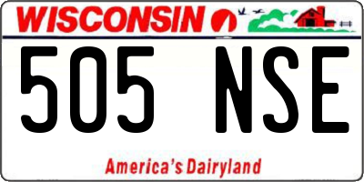 WI license plate 505NSE