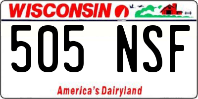 WI license plate 505NSF