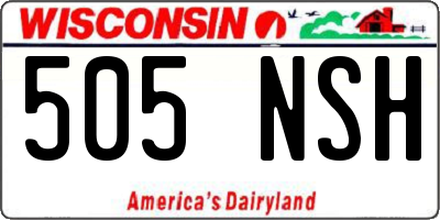WI license plate 505NSH