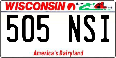 WI license plate 505NSI