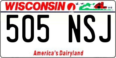 WI license plate 505NSJ
