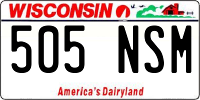WI license plate 505NSM
