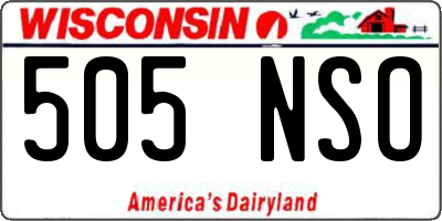 WI license plate 505NSO