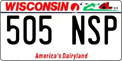 WI license plate 505NSP