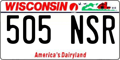WI license plate 505NSR