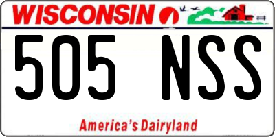 WI license plate 505NSS
