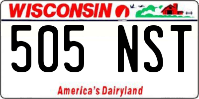WI license plate 505NST