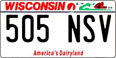 WI license plate 505NSV