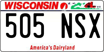WI license plate 505NSX
