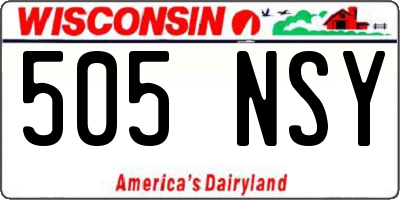 WI license plate 505NSY