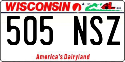 WI license plate 505NSZ