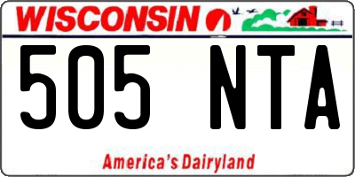 WI license plate 505NTA