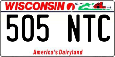 WI license plate 505NTC