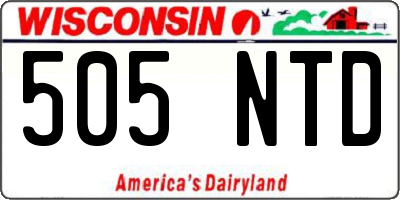 WI license plate 505NTD