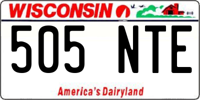 WI license plate 505NTE