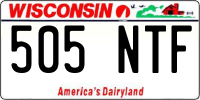 WI license plate 505NTF
