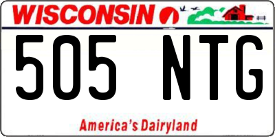 WI license plate 505NTG