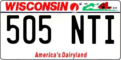 WI license plate 505NTI