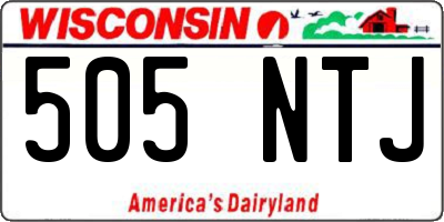 WI license plate 505NTJ
