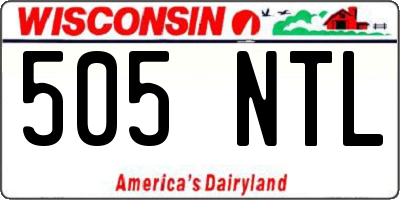 WI license plate 505NTL