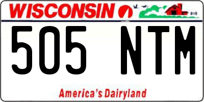 WI license plate 505NTM