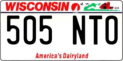 WI license plate 505NTO
