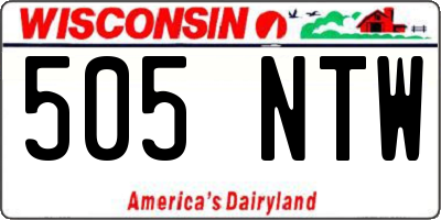 WI license plate 505NTW
